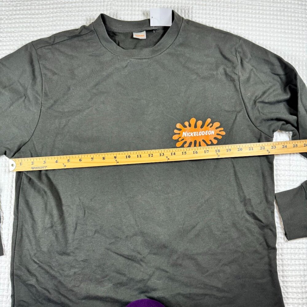 Nickelodeon Long-Sleeve Shirt 90's Characters Black Crewneck Raw Hem Adult L - Picture 13 of 13